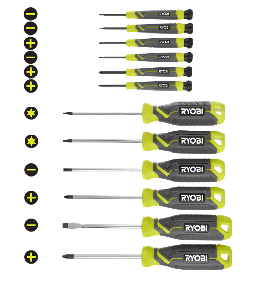 RYOBI 12Piece Screwdriver Set Direct Tools Canada