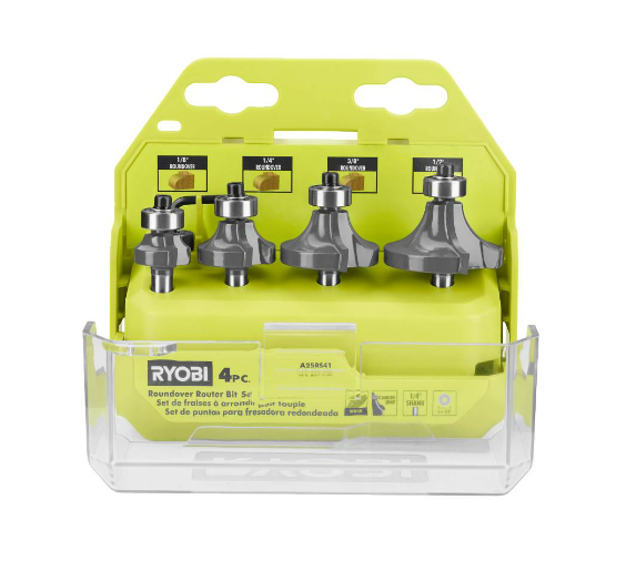 RYOBI 4 PC. Roundover Router Bit Set