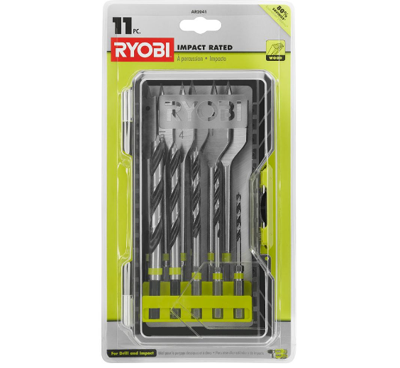 RYOBI 11 PC. Hex Shank Woodboring Drill Bit Set