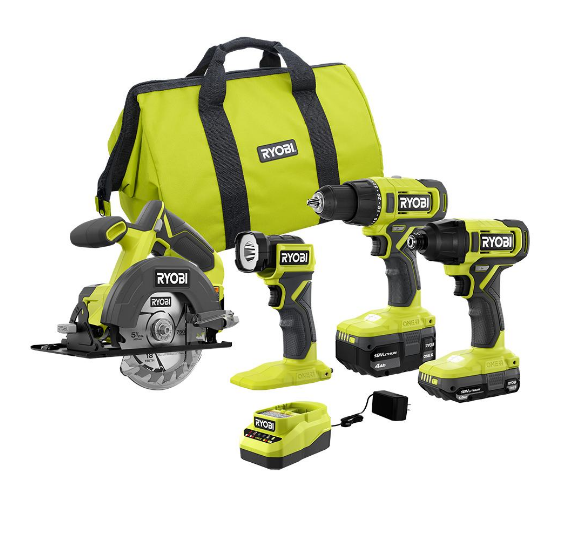 RYOBI 18V ONE+ 4-Tool Combo Kit